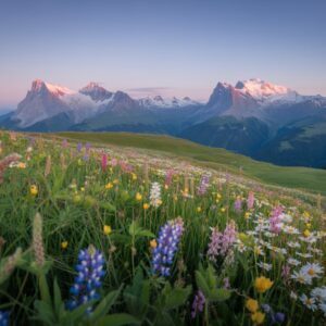 Alpine Meadow Sunrise Wallpaper - Free Nature 4K