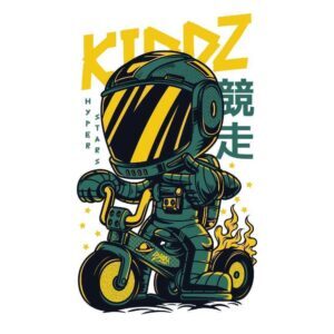 Cartoon Racing Kid Streetwear T Shirt Design Vector – KIDDZ Hyper Stars