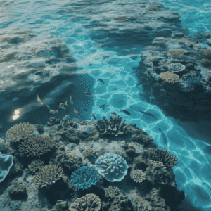 Underwater Coral Reef Seen Through Clear Blue Water – Vibrant Marine Life (Free 4K Image)