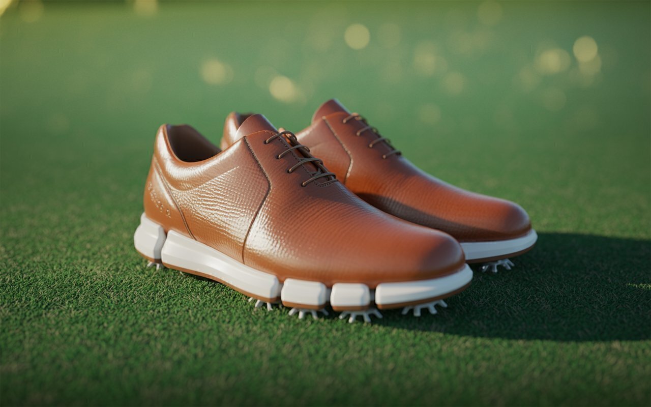 Brown Leather Golf Shoes Wallpaper - Free Download 4K