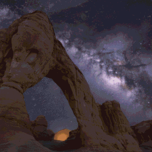 Milky Way Over Desert Rock Arch – Breathtaking Astrophotography Scene (Free 4K Image)