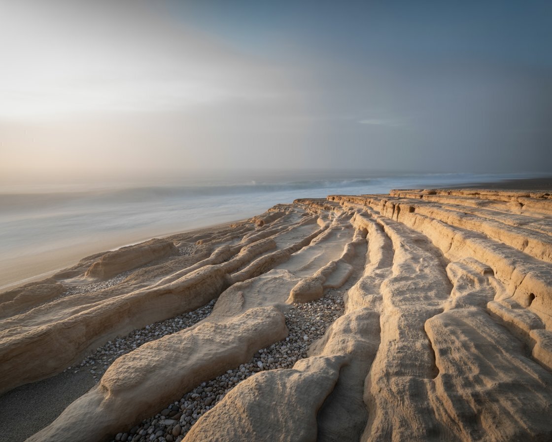 Windswept Coastal Rocks Wallpaper - Seaside 4K Scene