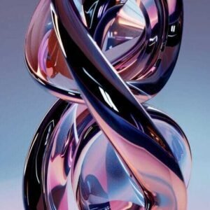 Free Phone Wallpaper 3D Abstract Fluid Sculpture Red Pink Blue Modern
