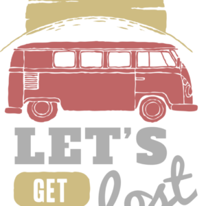 Let’s Get Lost Somewhere – Vintage Van Travel T-Shirt Design (AI, EPS, SVG, PNG)