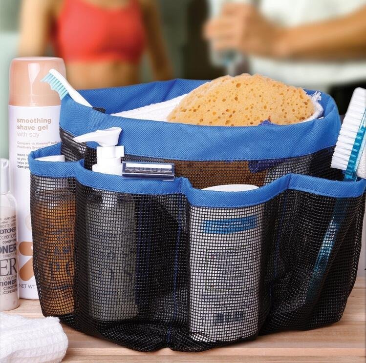 Shower Mesh Basket Bag 8 Pocket Quick Dry Breathable Caddy Tote Bathroom Dorm CA - Image 2