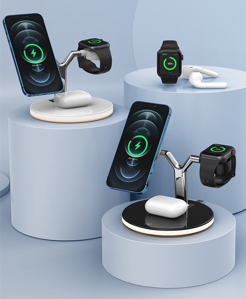3 In 1 Magnetic Wireless Charger Stand Watch 15W Fast Charging Dock Station For Earbuds Pro - Image 7