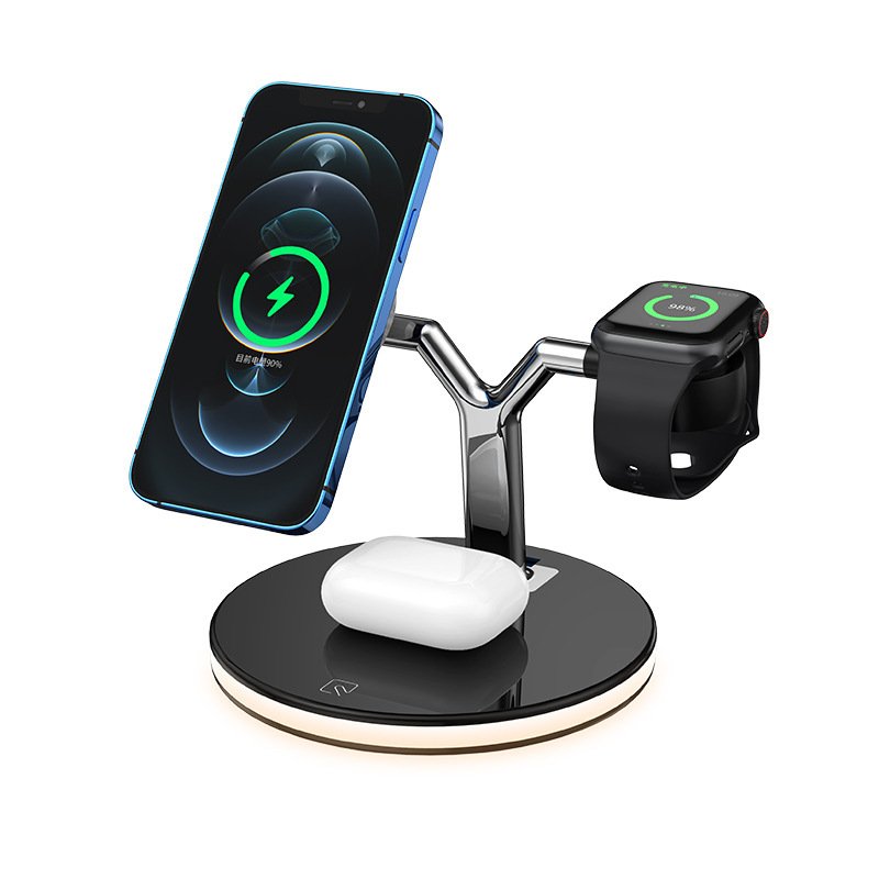 3 In 1 Magnetic Wireless Charger Stand Watch 15W Fast Charging Dock Station For Earbuds Pro - Image 6