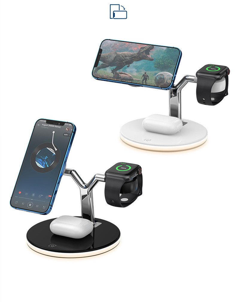 3 In 1 Magnetic Wireless Charger Stand Watch 15W Fast Charging Dock Station For Earbuds Pro - Image 2