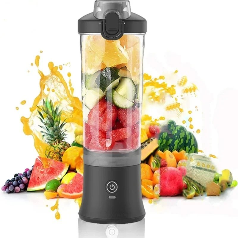 Portable Blender 600ML Electric Juicer Fruit Mixers 4000mAh USB Rechargeable Smoothie Mini Blender Personal Juicer Colorf - Image 3