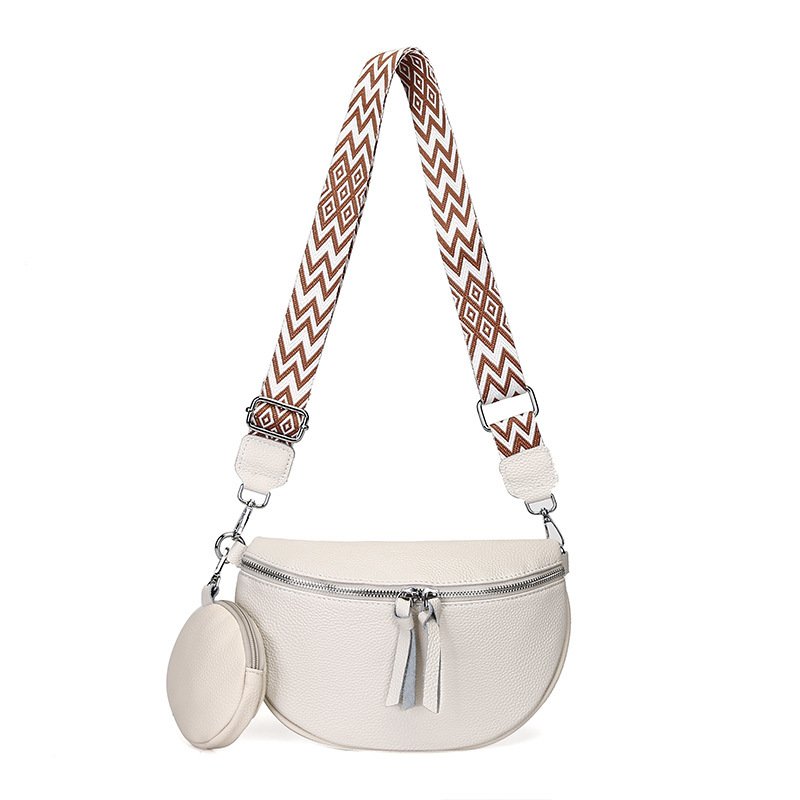 Leather Fashion Crossbody Bag Elegant Solid Colour Genuine Leather Fanny Packs For Women Stylish Belt Bag Female Waist Pack Ladies Crossbody Chest Bag - Image 2