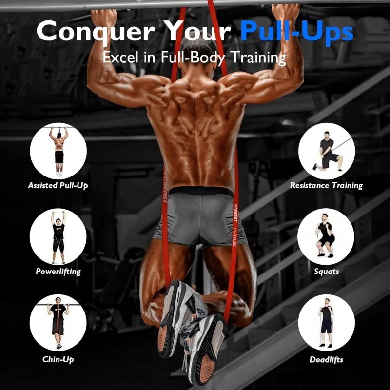 Resistance Bands Heavy Duty Set Gym Exercise Assisted Pull Up Fitness Workout - Image 5
