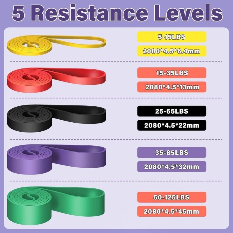 Resistance Bands Heavy Duty Set Gym Exercise Assisted Pull Up Fitness Workout - Image 6