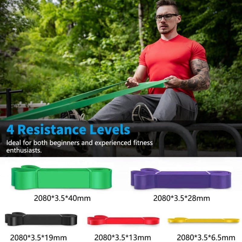 Resistance Bands Heavy Duty Set Gym Exercise Assisted Pull Up Fitness Workout - Image 10