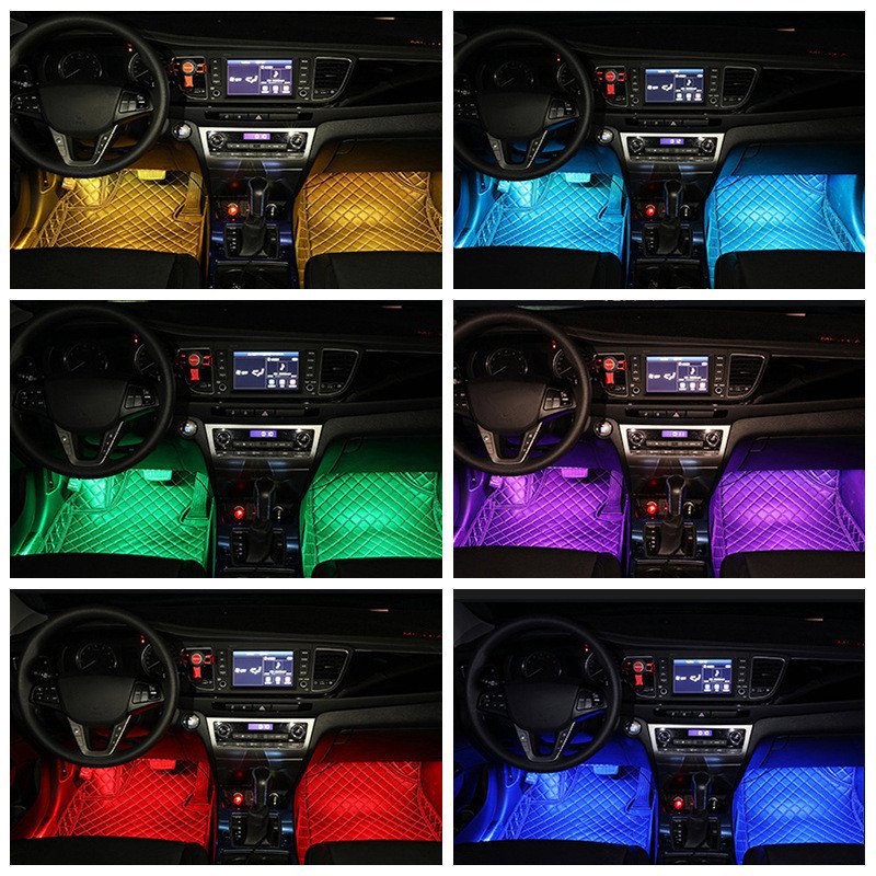 Styling Decorative Lamp LED Car Interior Light Waterproof Ambient Lamp Of Wireless Remote Music Control Car RGB Strip Lights - Image 4