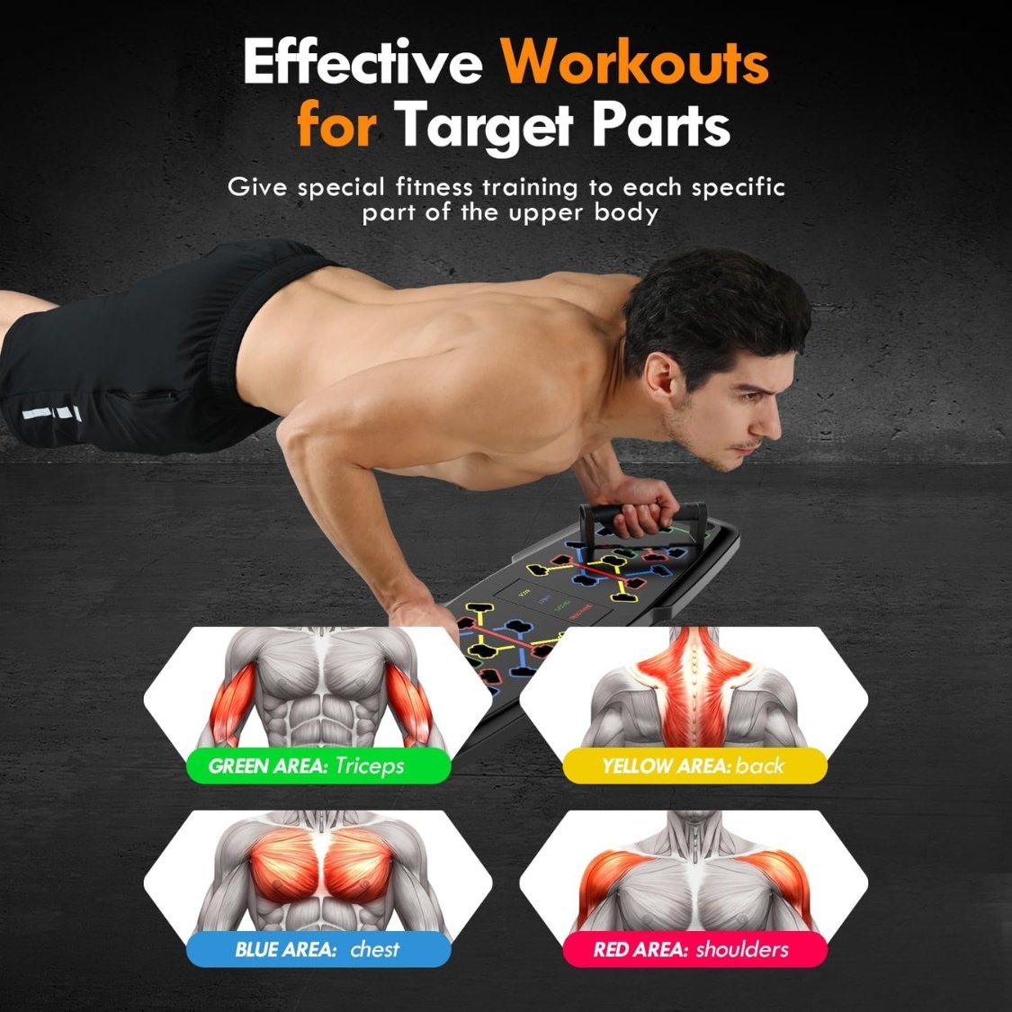 PUsh Up Board,Home Gym,Portable Exercise Equipment,Pilates Bar And 20 Fitness Accessories With Resistance Bands And Ab Roller Wheel,Full Body Workout - Image 4