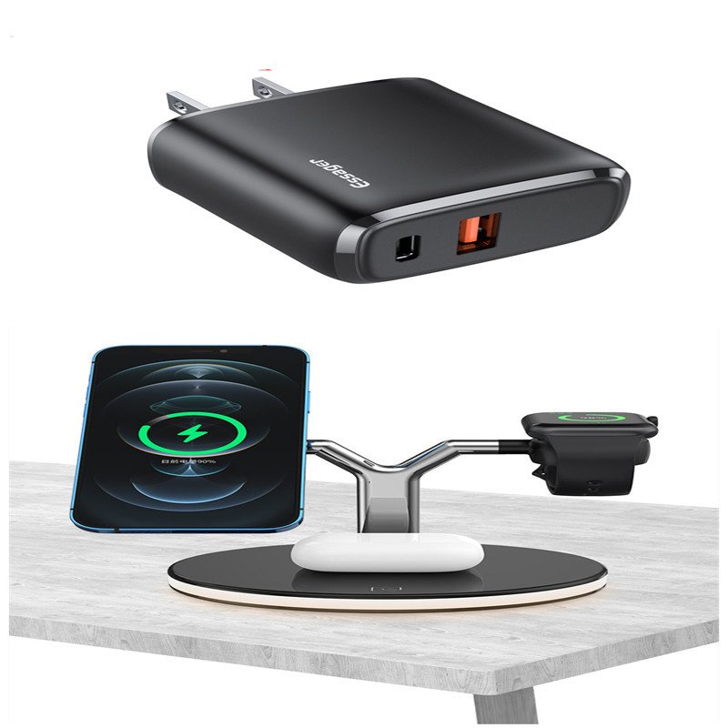 3 In 1 Magnetic Wireless Charger Stand Watch 15W Fast Charging Dock Station For Earbuds Pro - Image 5