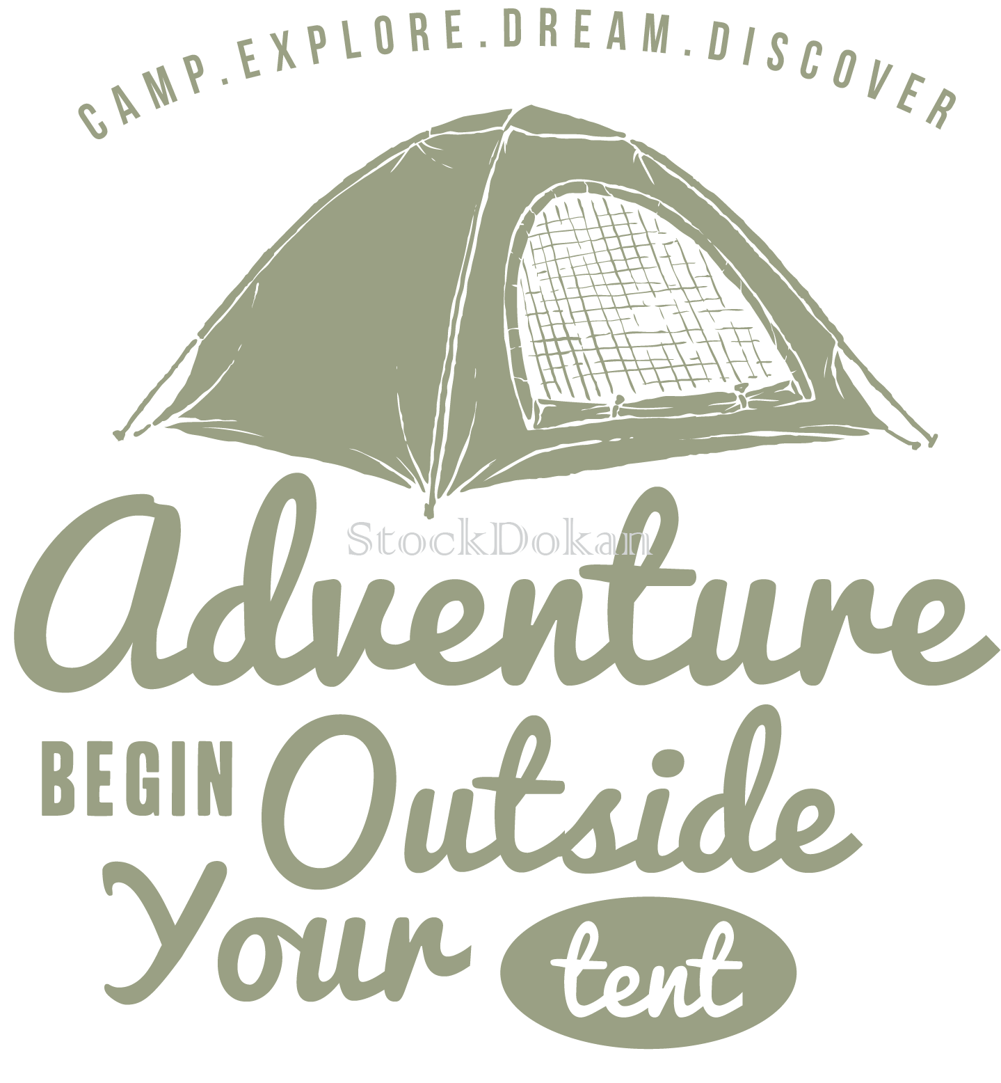 Adventure Begin Outside Your Tent – Camping T-Shirt Vector Design
