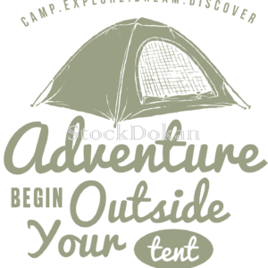 Adventure Begin Outside Your Tent – Camping T-Shirt Vector Design